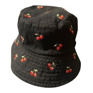 Forever 21 Black Cherry Embroidered Bucket Hat